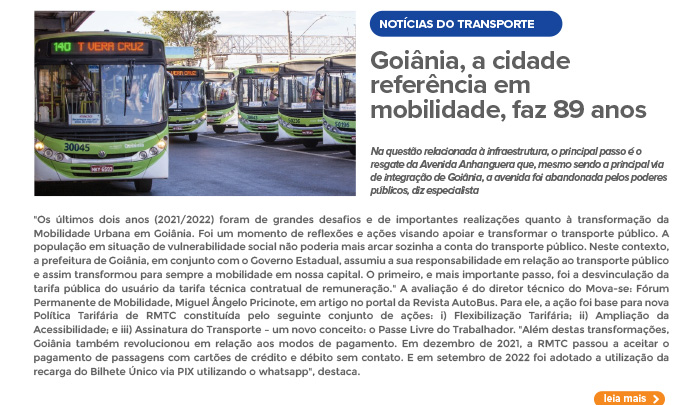 Boletim Do Transporte Goi Nia A Cidade Refer Ncia Em Mobilidade Faz