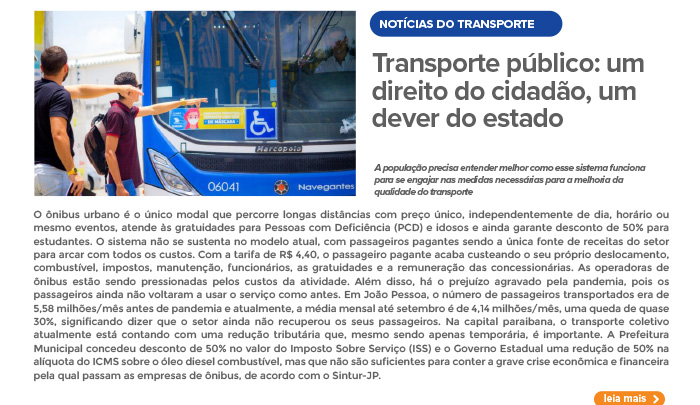 Boletim do Transporte Transporte público um direito do cidadão um